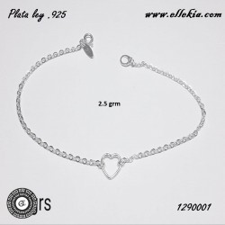 Tobillera en Plata Ley .925...