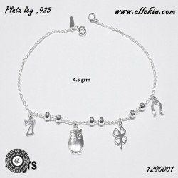 Tobillera en Plata Ley .925...