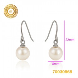 Arete de Rodio con Perla...