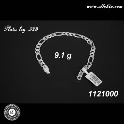 Pulsera Figaro 3x1 Plata...
