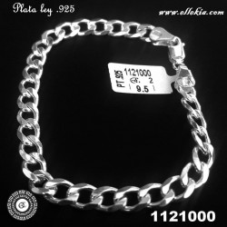 Pulsera Cubana Plata Ley...